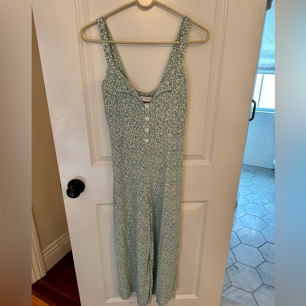 Faithfull the Brand green floral wide leg flowy jumpsuit